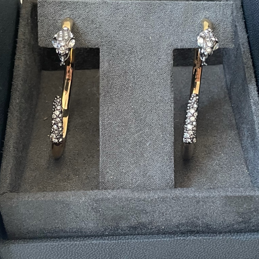 Alexis Bittar gold and black snake earrings
